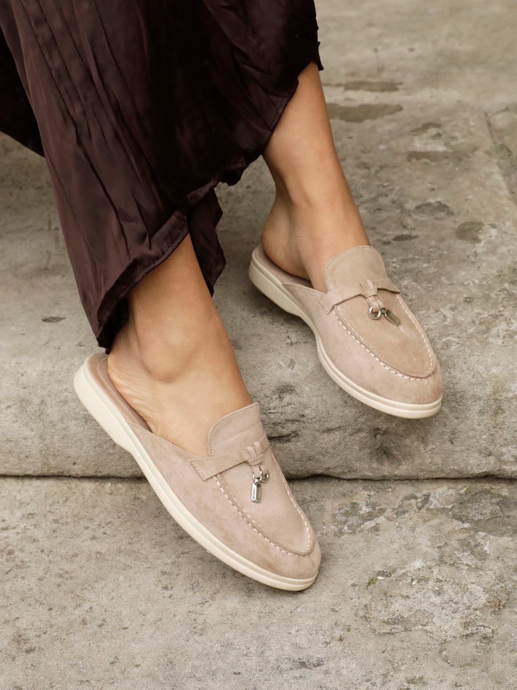 Lulu Slip On Mule-Cream main image 1