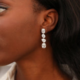 Entwined Silver Crystal Drop Earrings