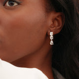 Stardust Silver Crystal Stone Drop Earrings