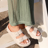 Sirocco Nude Platform Slider Sandals