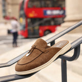 Alix Tan Faux Suede Slip On Mules