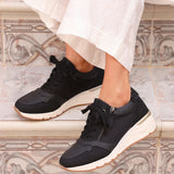 Luca Black Wedge Trainers