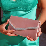 Aveline Champagne Satin Clutch Bag