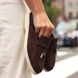 Alix Brown Faux Suede Slip On Mules