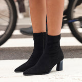 Blaze Black Sock Heeled Ankle Boots