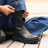 Edge Black Platform Ankle Boots