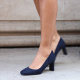 Agenda Navy Faux Suede Court Heels