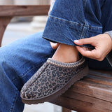 Tammy Leopard Print Faux Suede Slippers