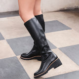 Resist Black Wedge Long Boots
