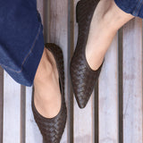 Talina Brown Faux Leather Ballet Flats