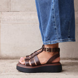 Vault Brown Gladiator Flatform Sandals