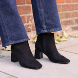 Cove Black Faux Suede Ankle Boots