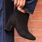 Cove Black Faux Suede Ankle Boots