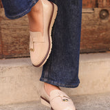 Nancy Mocha Patent Faux Leather Loafers