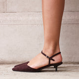 Vogue Brown Faux Suede Kitten Court Heels