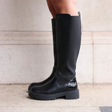 Swift Black Croc Long Boots