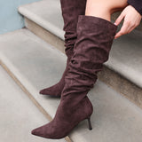 Rosenna Brown Long Stiletto Boots