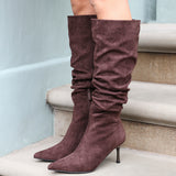 Rosenna Brown Long Stiletto Boots