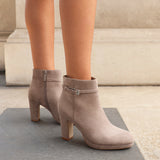 Stefani Mocha Heeled Ankle Boots
