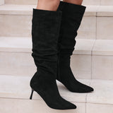 Rosenna Black Long Stiletto Boots