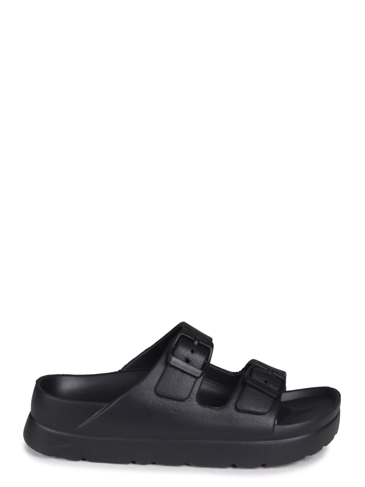 Raven Black Platform Slider Sandals