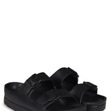 Raven Black Platform Slider Sandals