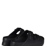Raven Black Platform Slider Sandals