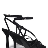 Havana Black Faux Suede Strappy Heels