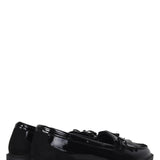 Mallo Black Faux Suede & Leather Loafers