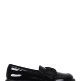 Nadia Black Faux Patent Loafers