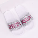 Joyous White Bride Squad Diamante Sliders