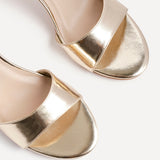 Abby Gold Faux Leather Heeled Sandals