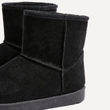 Addy Black Faux Fur Ankle Boots
