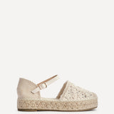 Adelina Beige Woven Espadrille Sandals