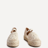 Adelina Beige Woven Espadrille Sandals