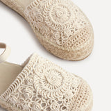 Adelina Beige Woven Espadrille Sandals