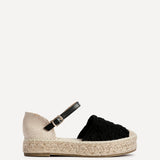 Adelina Black Woven Espadrille Sandals