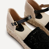 Adelina Black Woven Espadrille Sandals