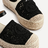 Adelina Black Woven Espadrille Sandals
