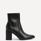 Advance Black Faux Leather Heeled Ankle Boots
