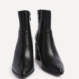 Advance Black Faux Leather Heeled Ankle Boots