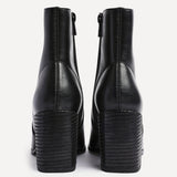 Advance Black Faux Leather Heeled Ankle Boots