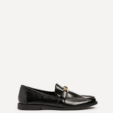Affluent Black Faux Leather Loafers