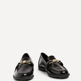 Affluent Black Faux Leather Loafers