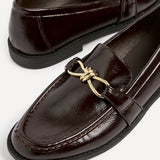 Affluent Brown Faux Leather Loafers