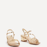 Afia Gold Faux Leather Strappy Heeled Sandals