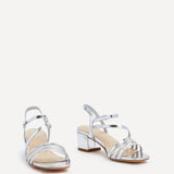 Afia Silver Faux Leather Strappy Heeled Sandals