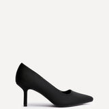 Aim Wide Fit Black Scuba Court Heels