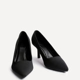 Aim Wide Fit Black Scuba Court Heels