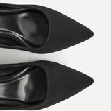 Aim Wide Fit Black Scuba Court Heels